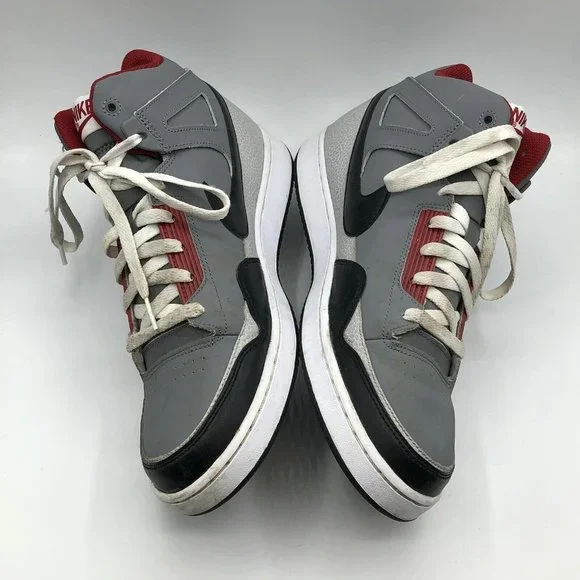 Nike Alphaballer Mid Sneaker Gray Red Basketball Men’s Shoe Size 10.5 487858-060 - Picture 4 of 12